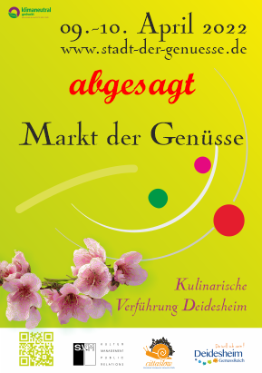 "Markt der Genüsse"  09. bis 10. April 2022 (abgesagt)